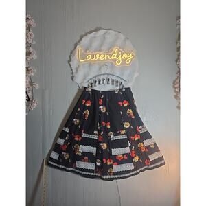 Authentic Vintage Carefree Fashions Prairie patchwork Skirt long maxi Black L